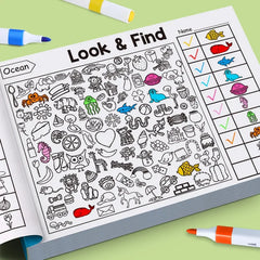 Children's Hidden Object Coloring Book Look and Find Shape/Color Workbook Enhance Visual Perception, Focus and Attention