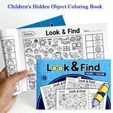 Children's Hidden Object Coloring Book Look and Find Shape/Color Workbook Enhance Visual Perception, Focus and Attention