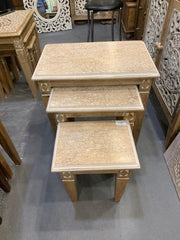 Wooden Sitting Stool Set